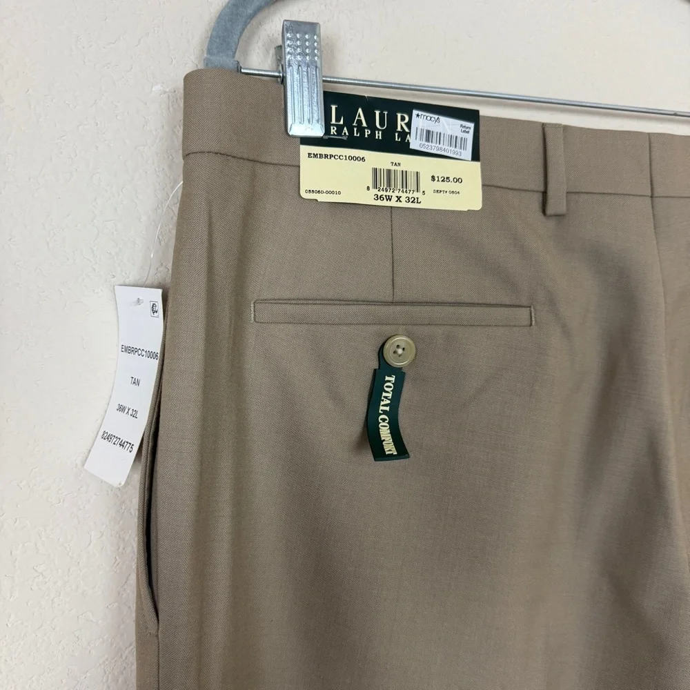 NWT- Ralph Lauren Classic Fit Total Comfort Pleated Dress Pants | 36